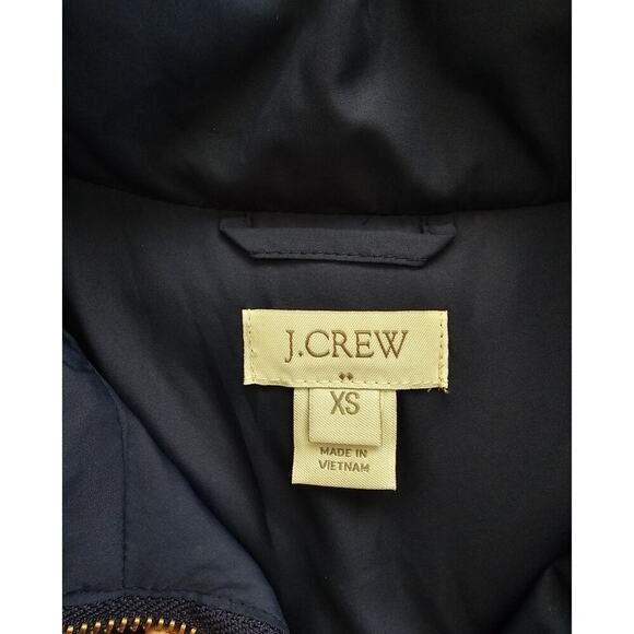 J. Crew Quilted Down Vest Women's Size XS Navy Blue Nautical Coastal Preppy - Picture 2 of 7